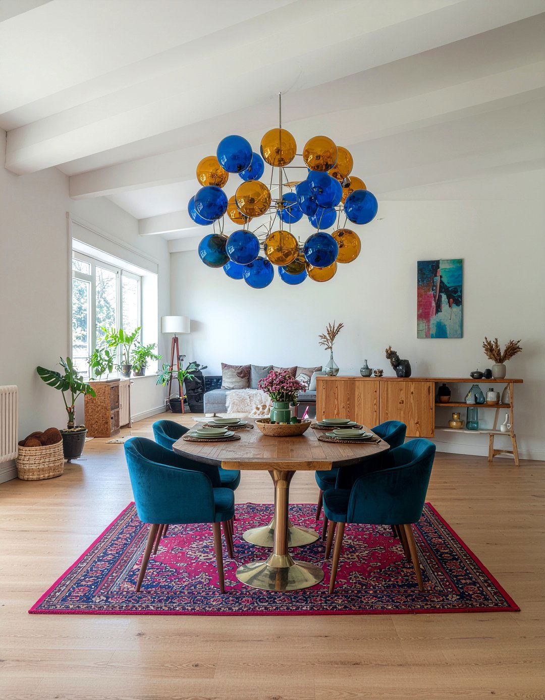 Colorful Globe Chandelier - 30 globe chandelier dining room ideas