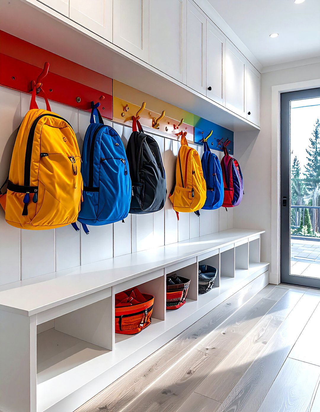 Colorful Kids Hooks - 30 mudroom hook ideas