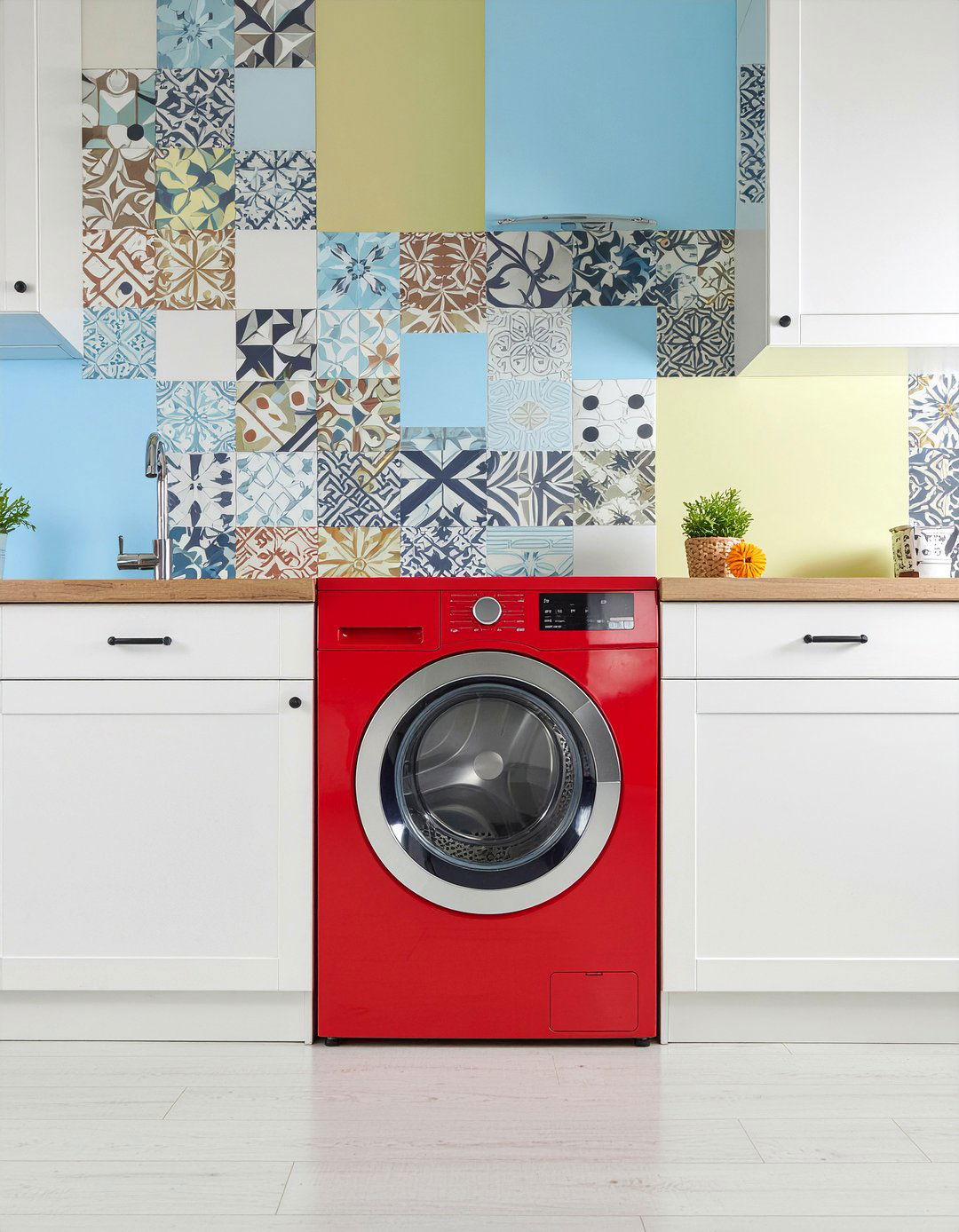 Colorful Kitchen Laundry Accent - 30 kitchen laundry combo ideas