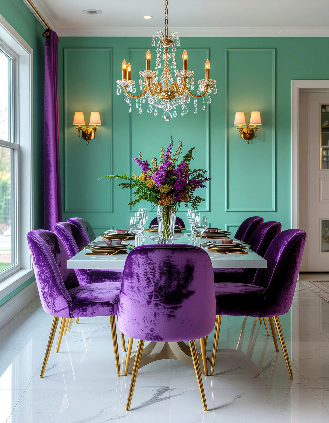 Colorful Mardi Gras dining - 30 New Orleans dining room ideas