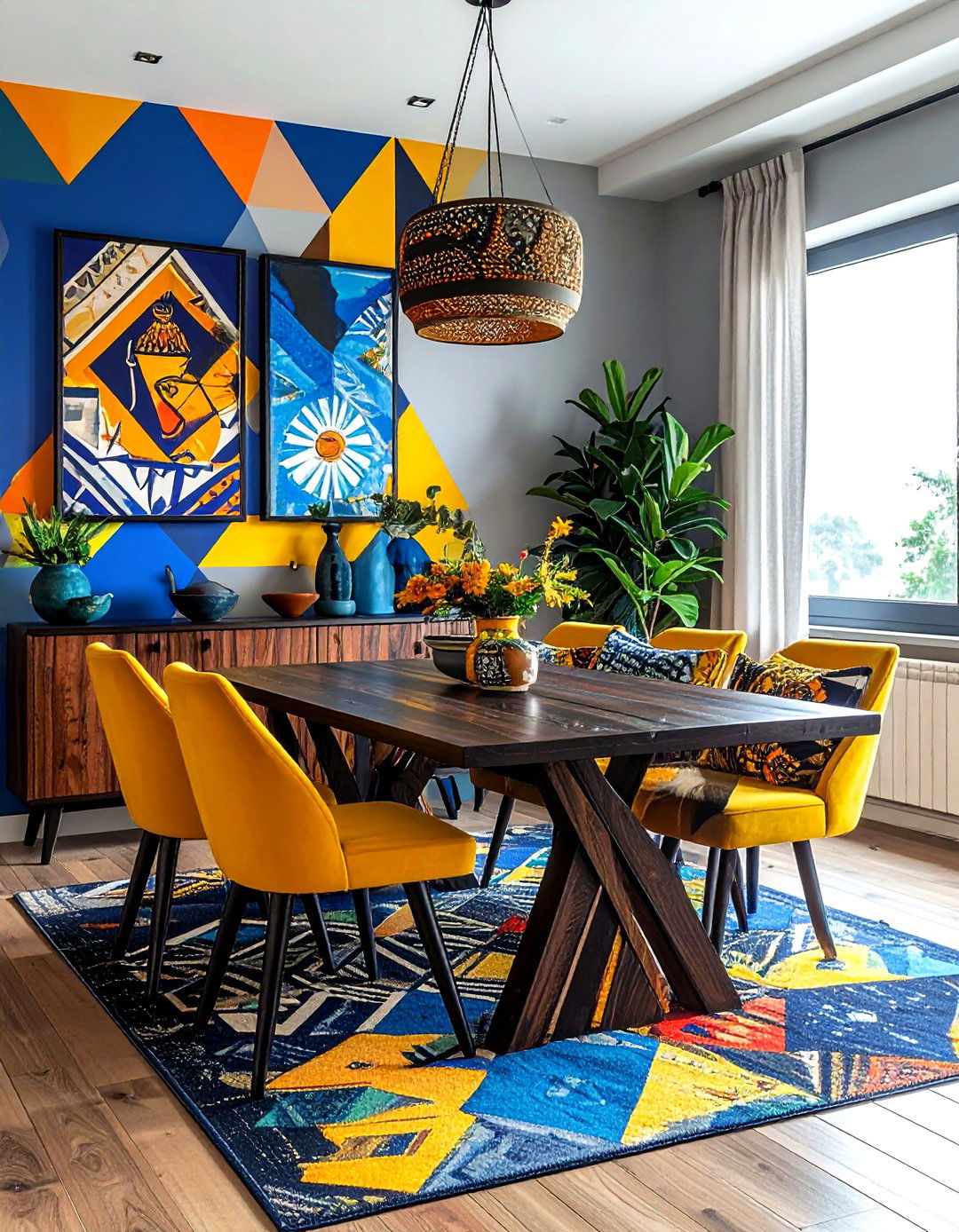 Colorful Ndebele Dining Room - 30 South African dining room ideas