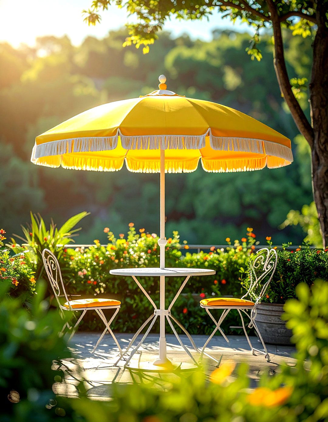 Colorful Patio Umbrella - 30 Palm Springs decor ideas