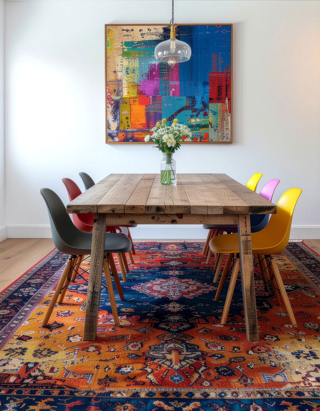 Colorful Persian Rug - 30 Persian rug dining room ideas