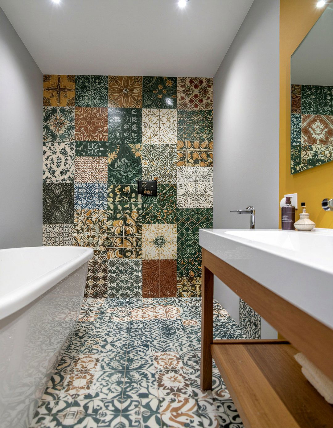 Colorful Portuguese tile bathroom - 30 Portuguese tile bathroom ideas