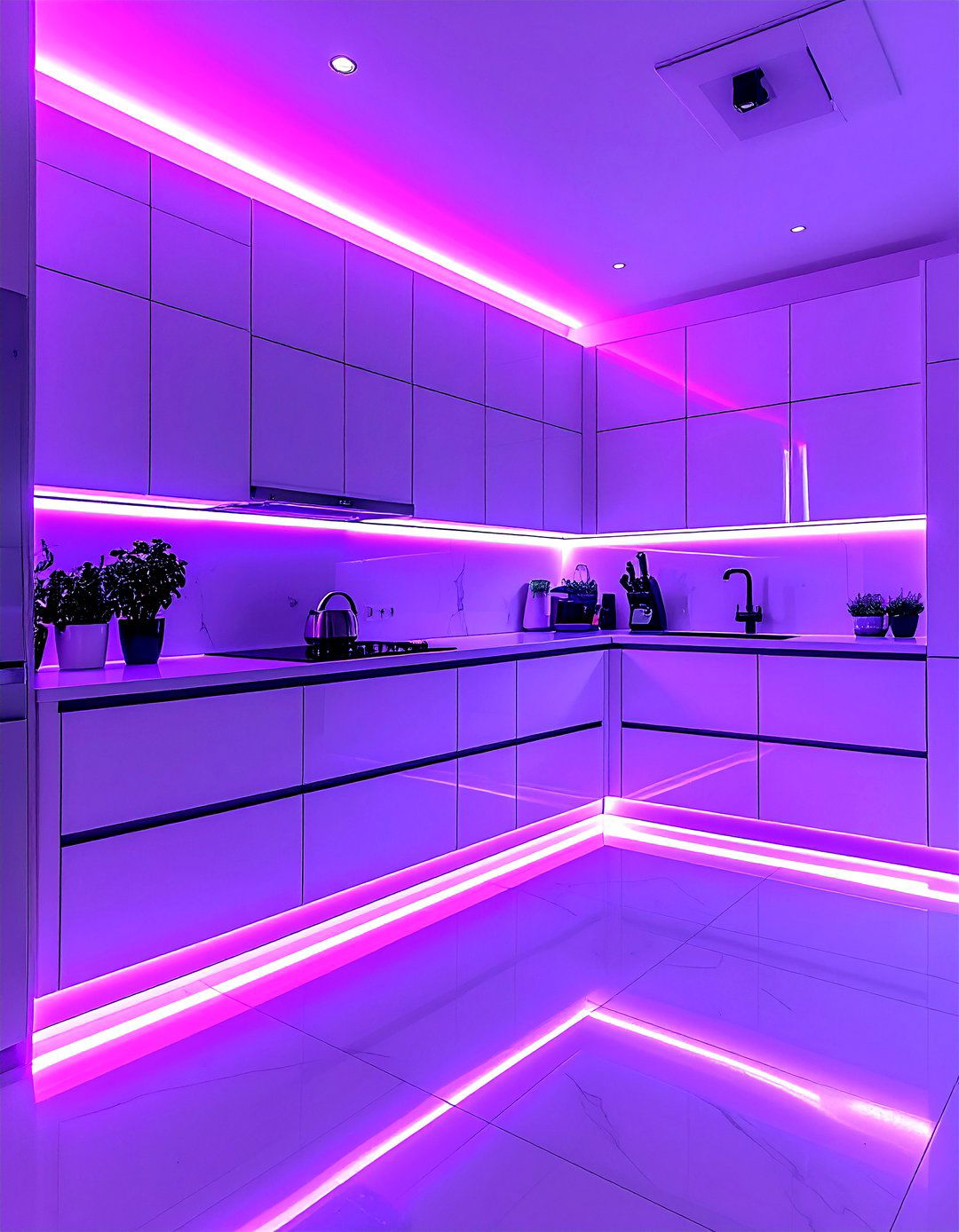 Colorful RGB kitchen lighting - 30 kitchen LED lighting ideas