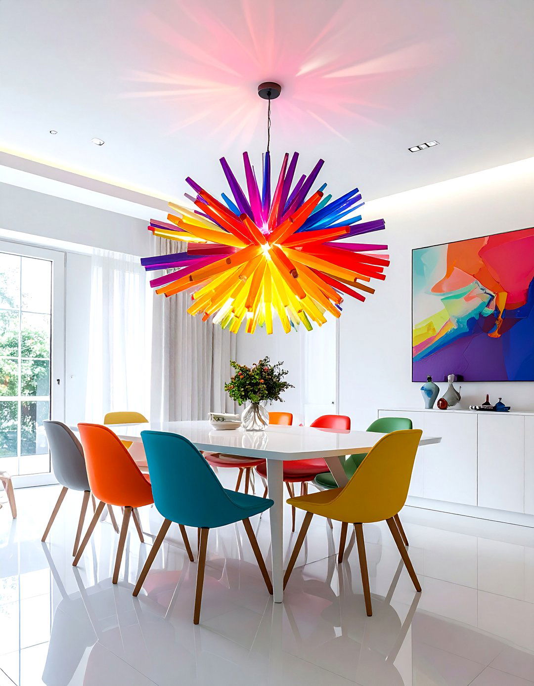 Colorful Sputnik Chandelier - 30 sputnik chandelier dining room ideas