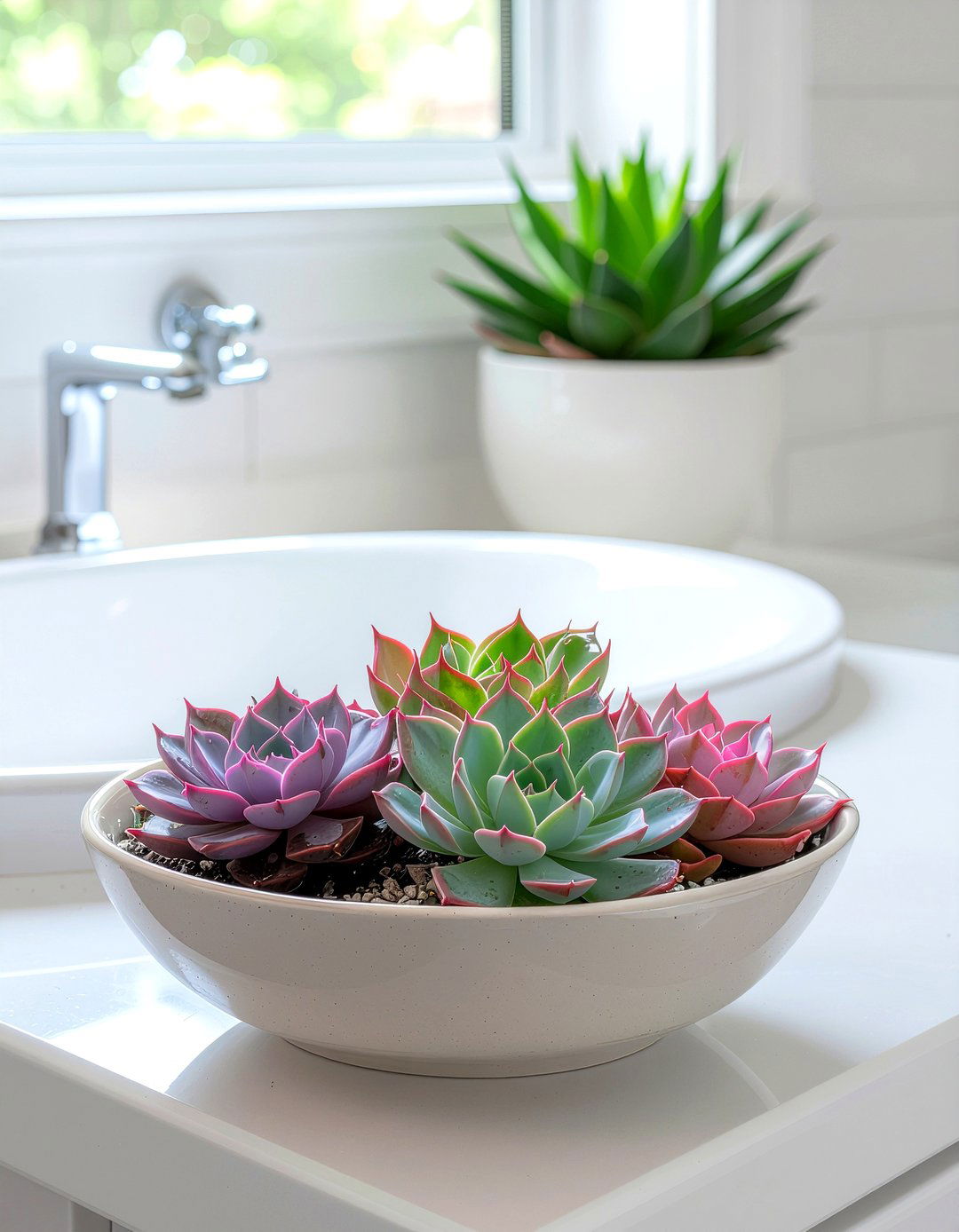 Colorful Succulent Bathroom - 30 bathroom succulent ideas