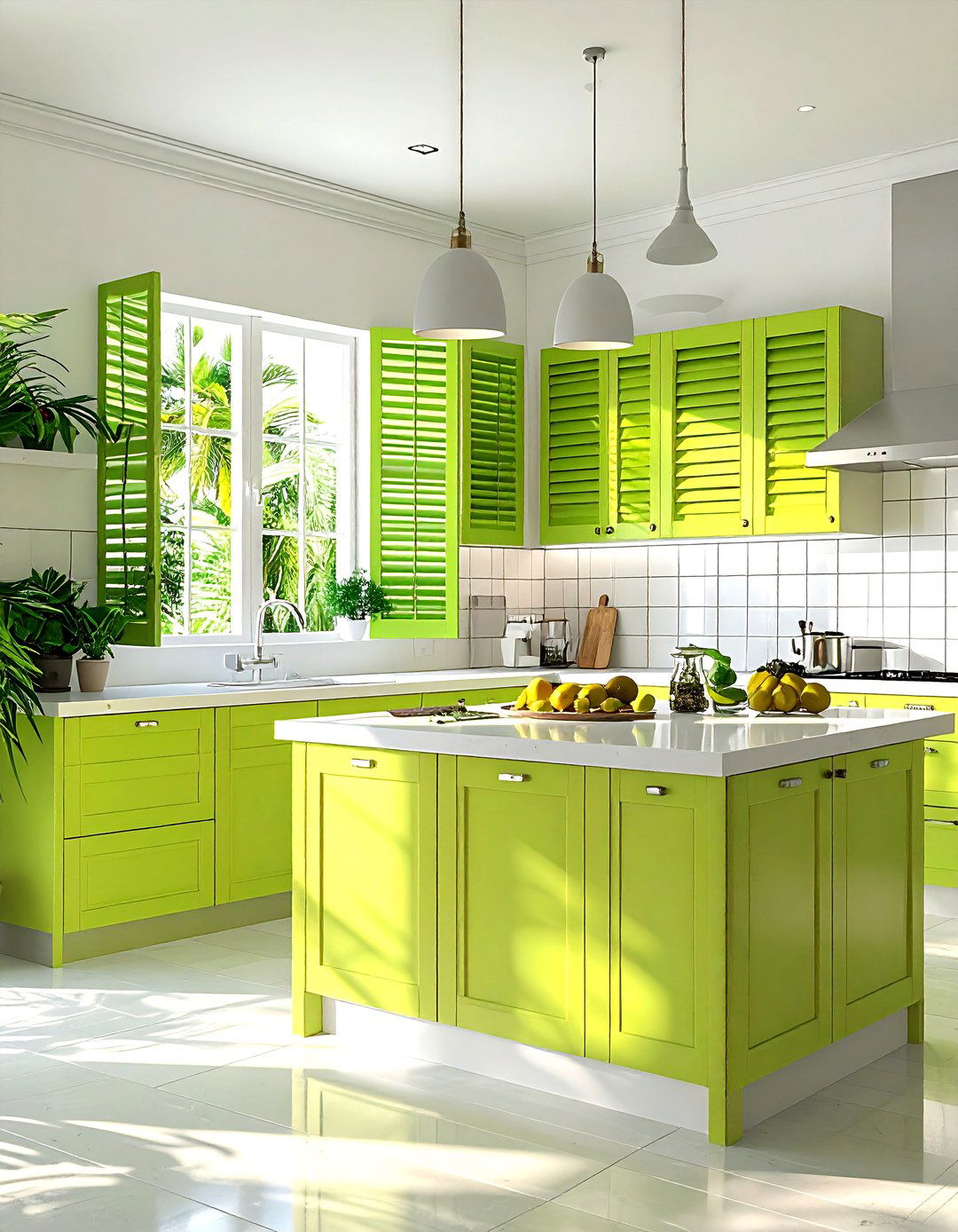 Colorful Window Shutters - 30 Caribbean kitchen ideas