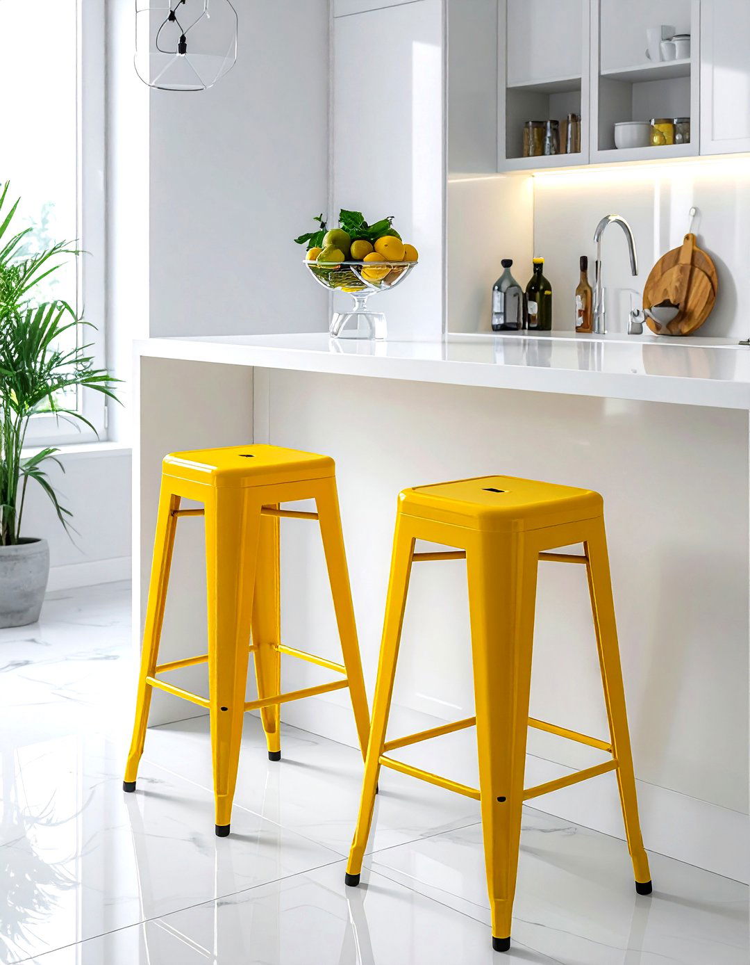 Colorful bar stools - 30 rental kitchen ideas