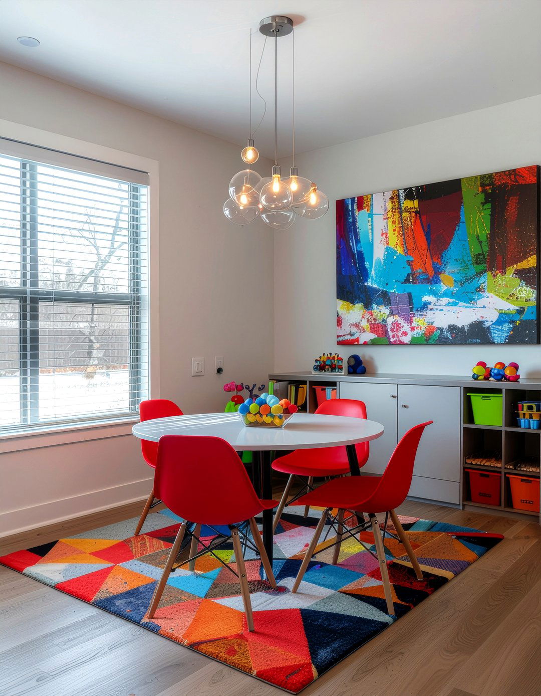 Colorful dining room playroom decor - 30 dining room playroom combo ideas