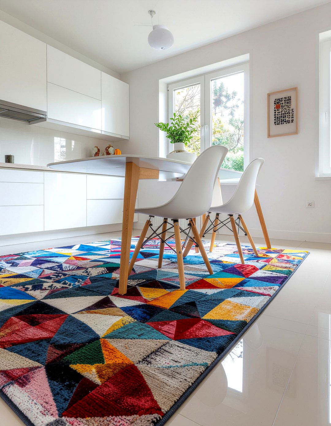 Colorful dining room rug - 30 bright dining room ideas
