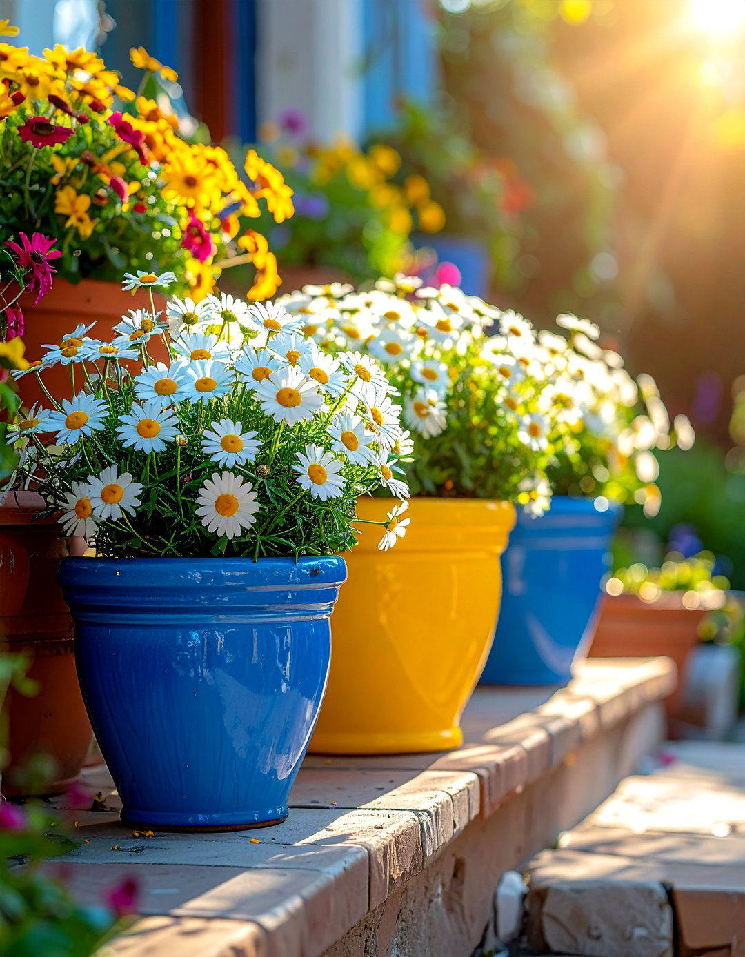 Colorful flower pots - 30 garden decor ideas