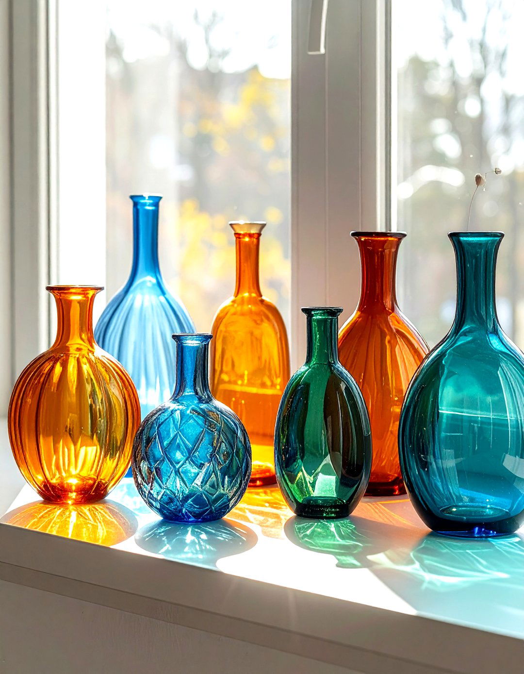 Colorful glass decor - 30 colorful home decor ideas