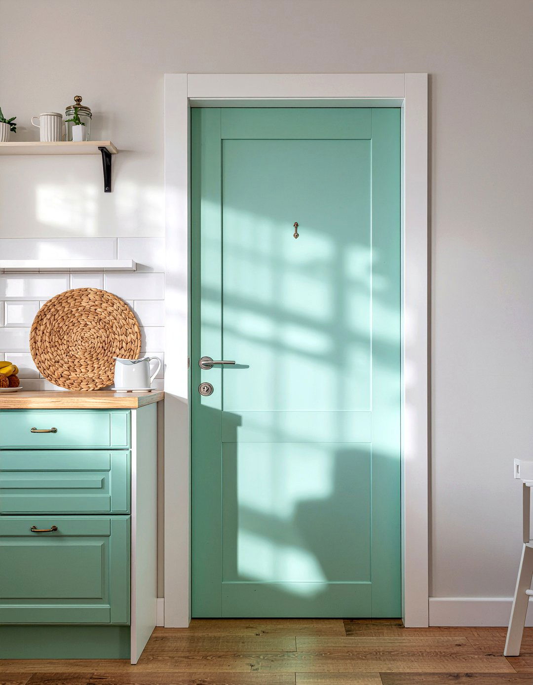 Colorful kitchen door - 30 kitchen exterior door ideas