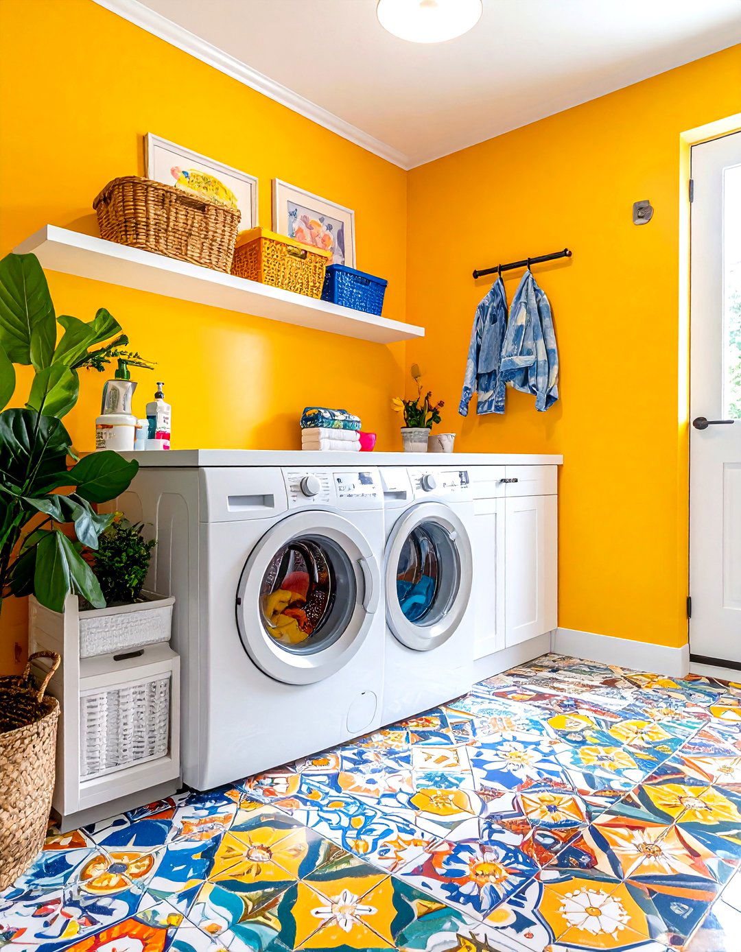 Colorful laundry room - 30 colorful home decor ideas