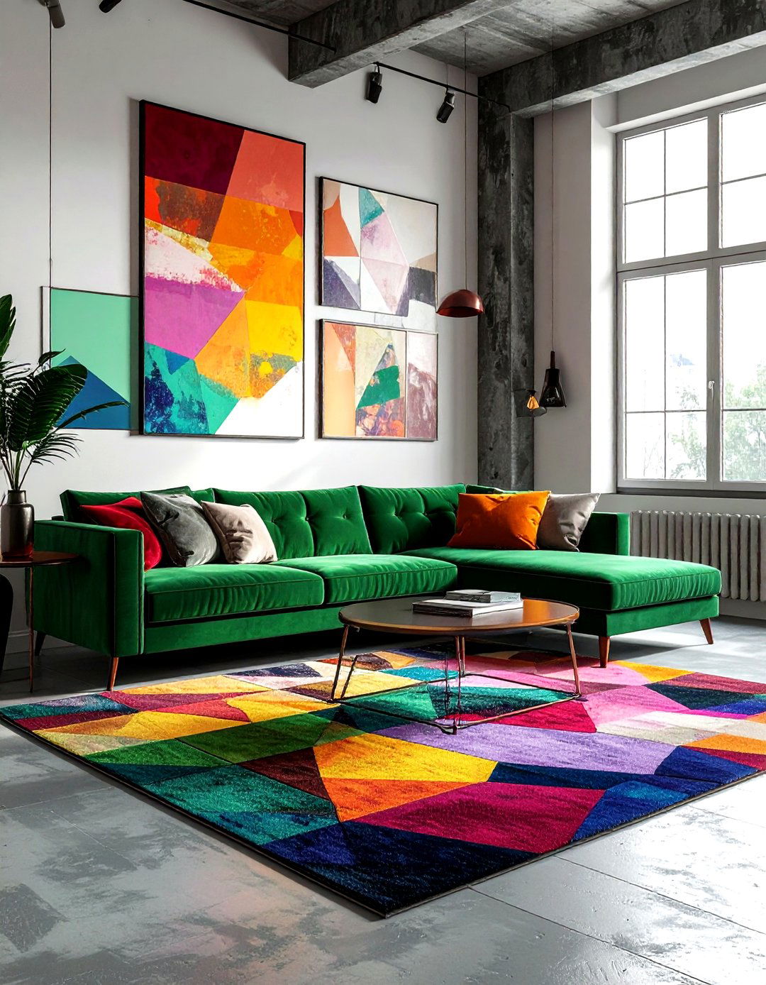 Colorful loft living room - 30 loft style living room ideas