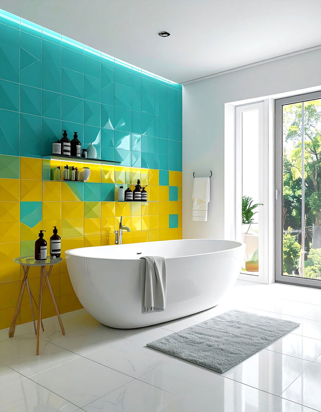 Colorful mosaic bathroom wall tile - 30 patterned tile bathroom ideas