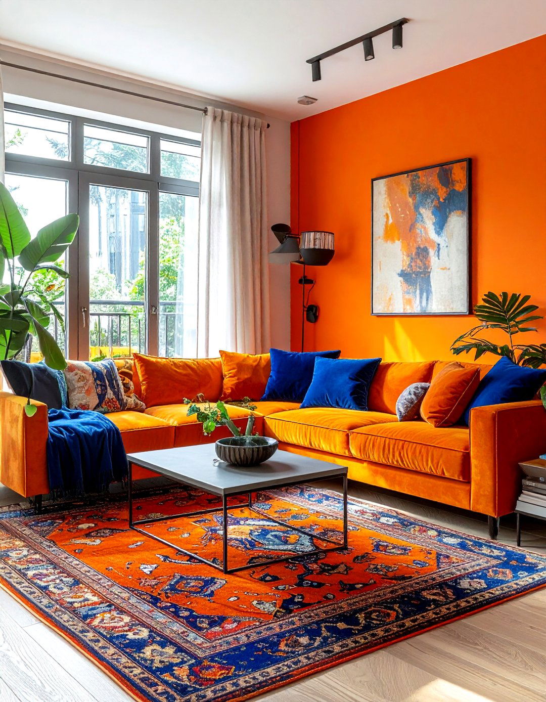 Colorful open concept living room - 30 open concept living room ideas