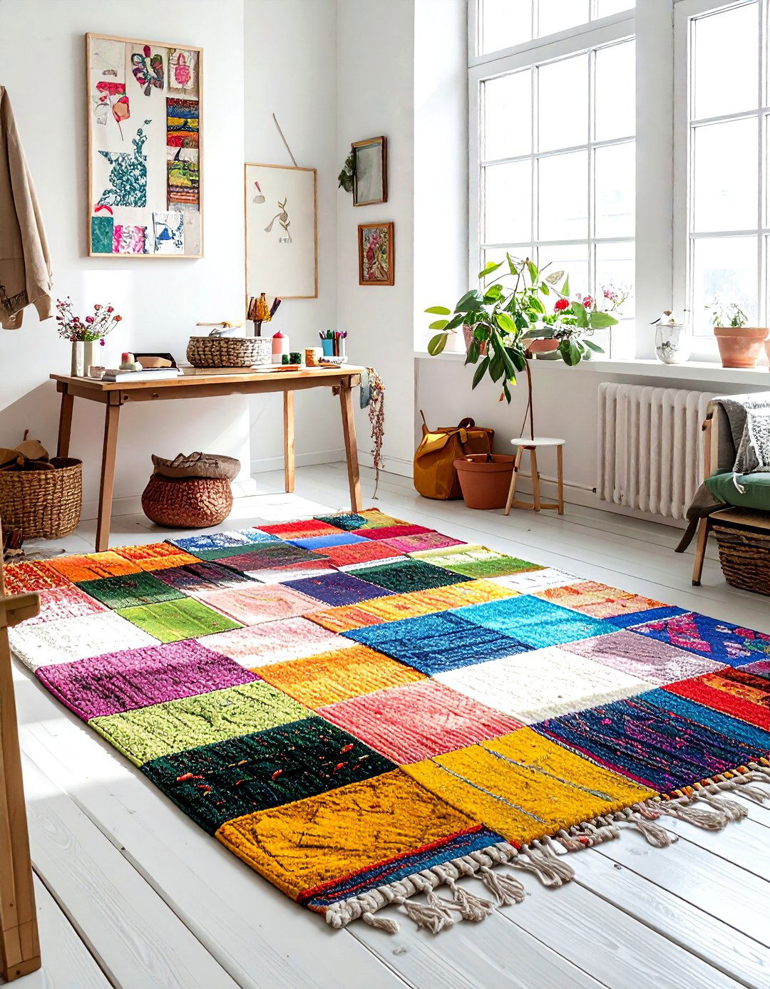 Colorful patchwork rug - 30 vintage rug ideas