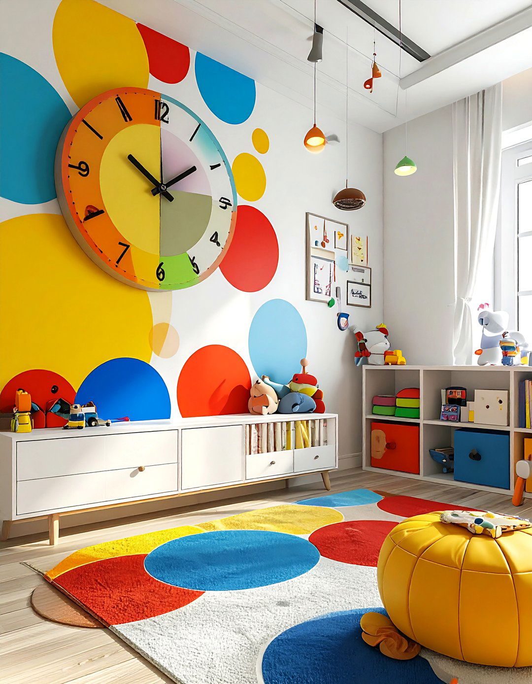 Colorful pop art wall clock - 30 wall clock ideas