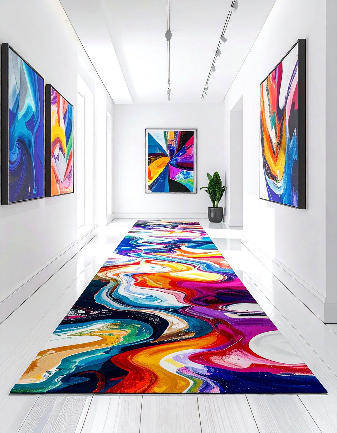 Colorful runner rug - 30 hallway runner ideas