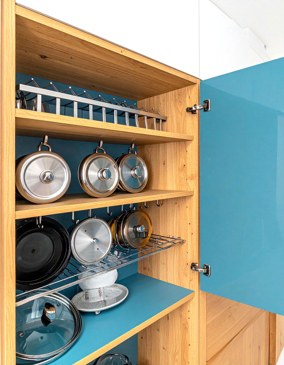 Command Hook Lid Storage - 30 small kitchen storage ideas