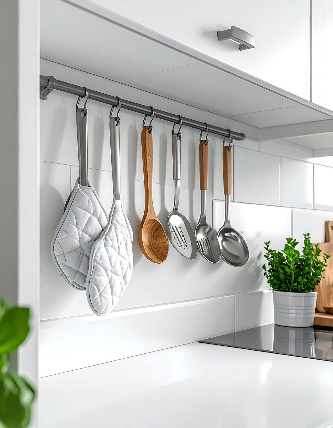 Command Hook Organization - 30 kitchen vertical storage ideas