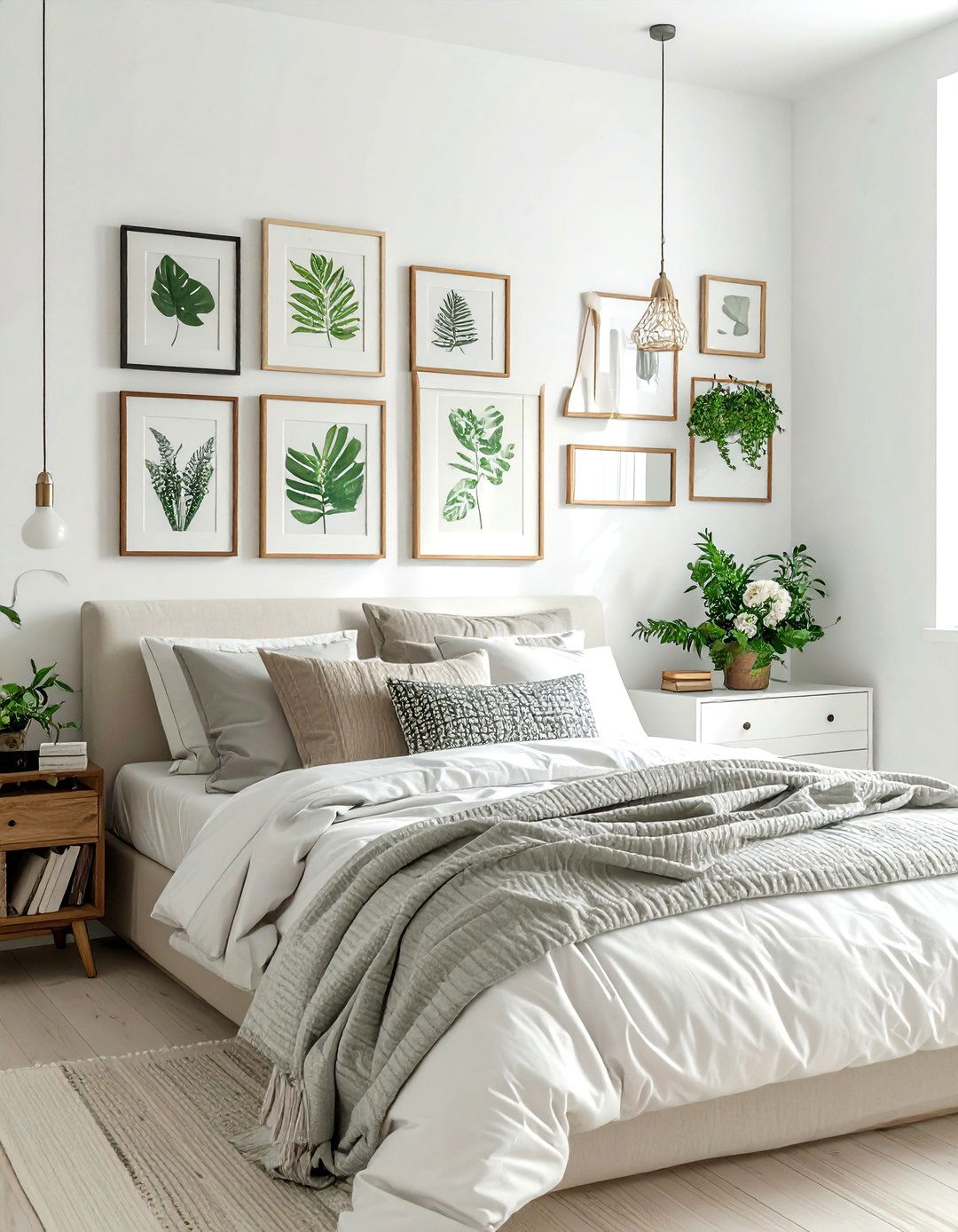 Command hook gallery wall - 30 removable bedroom ideas