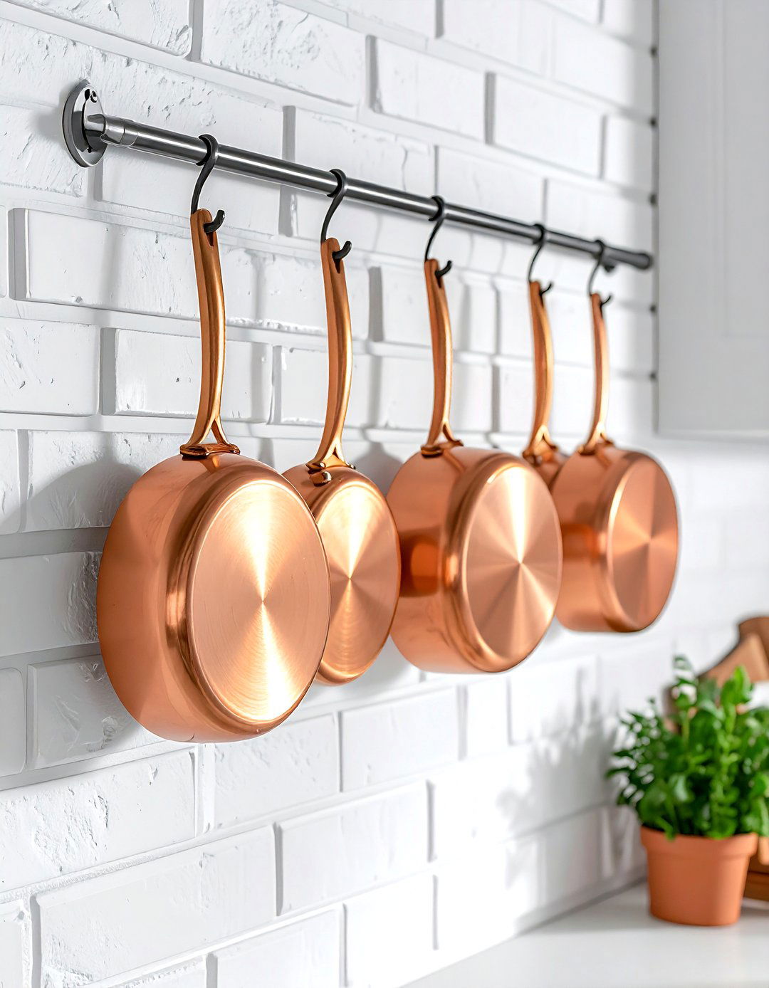 Command hook pot rack - 30 no damage kitchen ideas