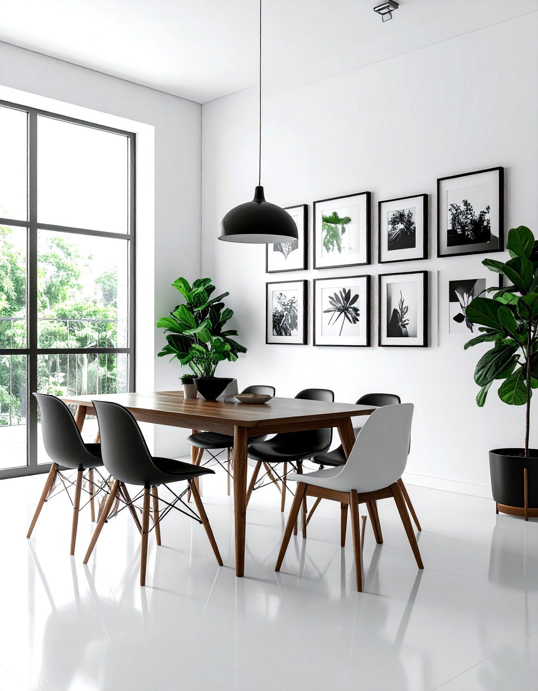 Command strip gallery wall - 30 temporary dining room ideas