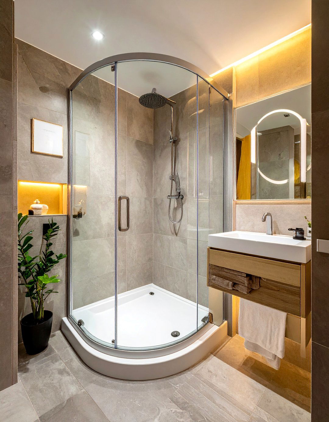 Compact Corner Shower - 30 urban bathroom ideas