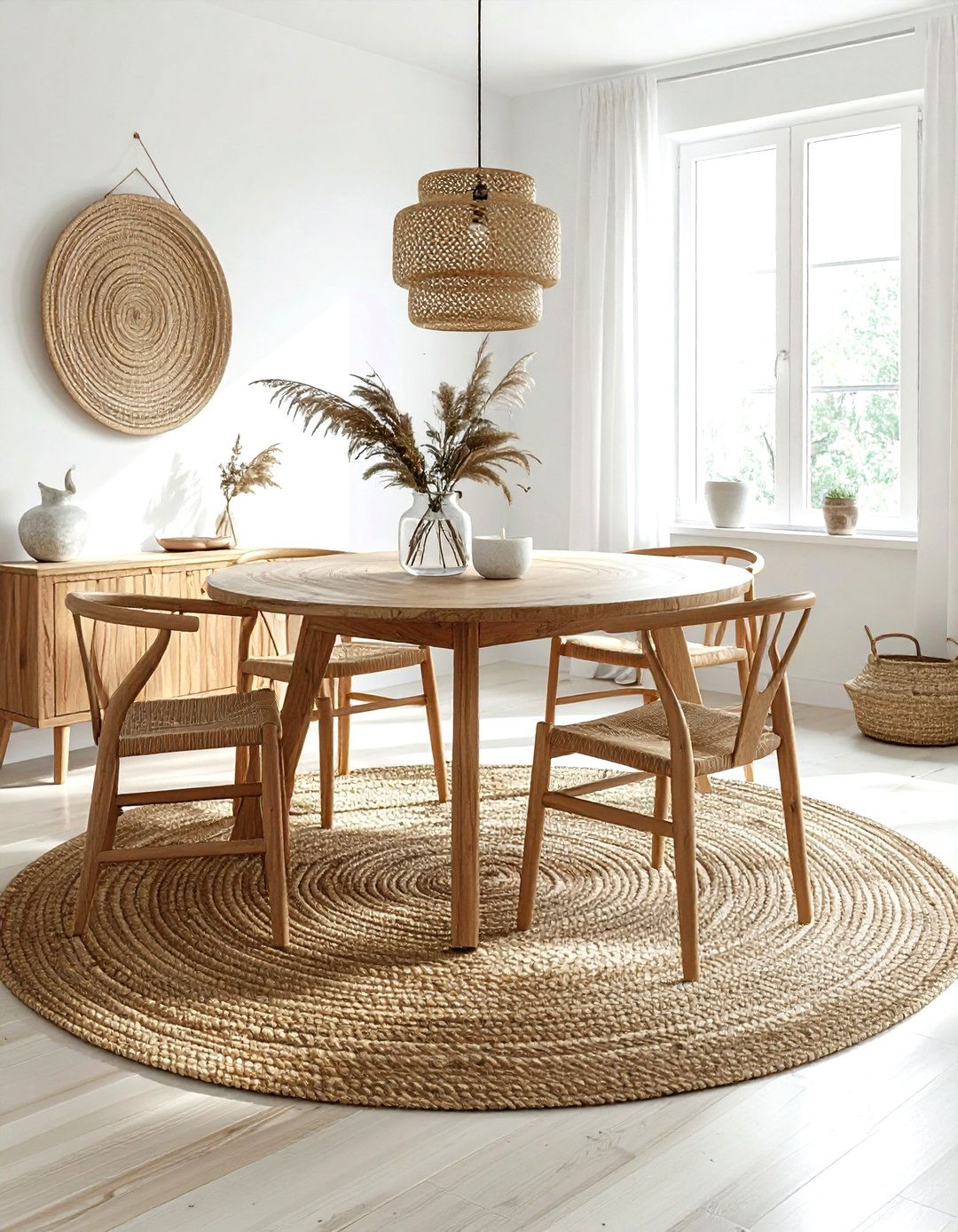 Compact circular rug - 30 dining room for small spaces