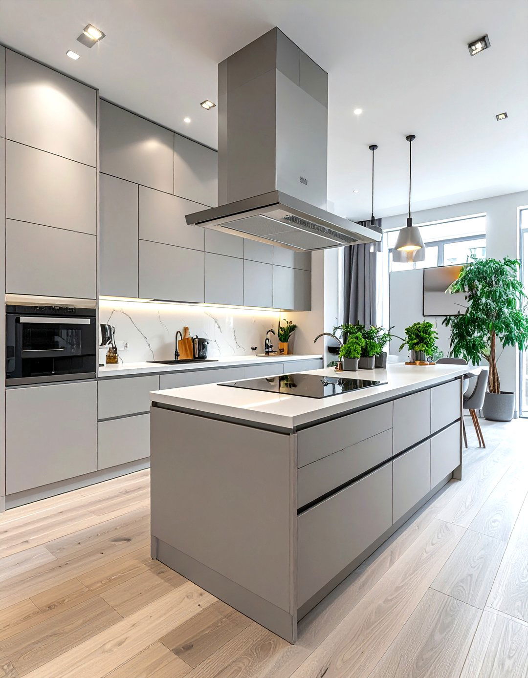 Compact kitchen with downdraft range - 30 downdraft cooktop kitchen ideas