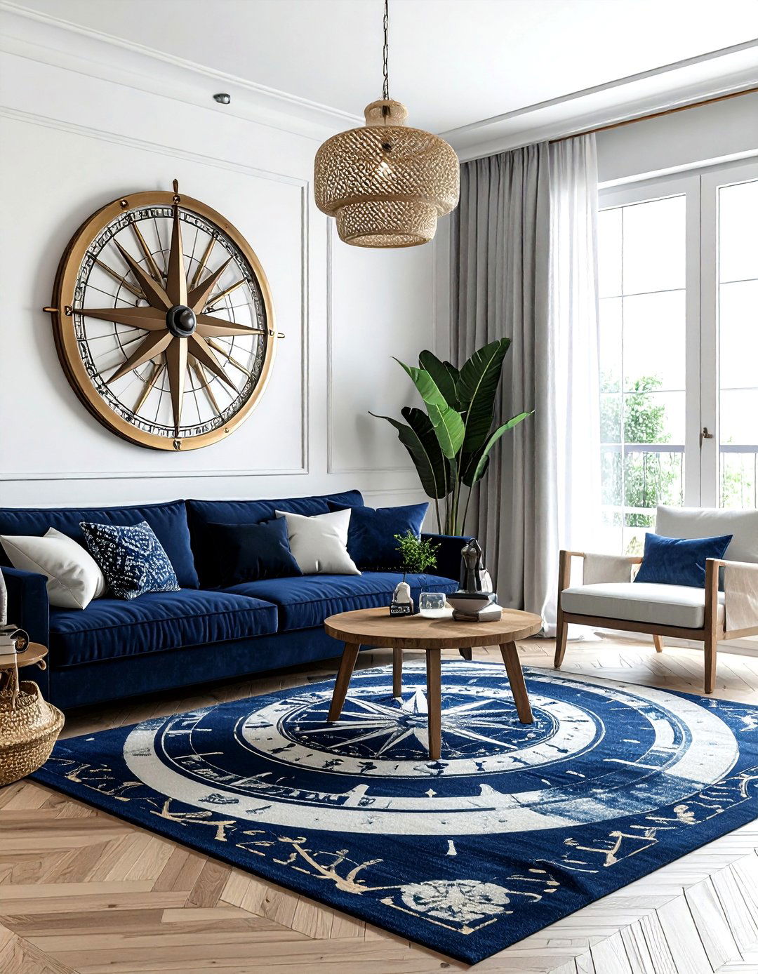 Compass Rose Decor - 30 travel themed living room ideas
