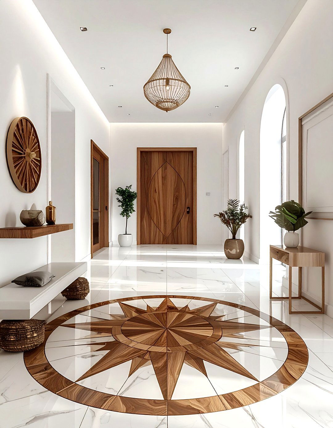 Compass rose floor - 30 vintage travel decor ideas