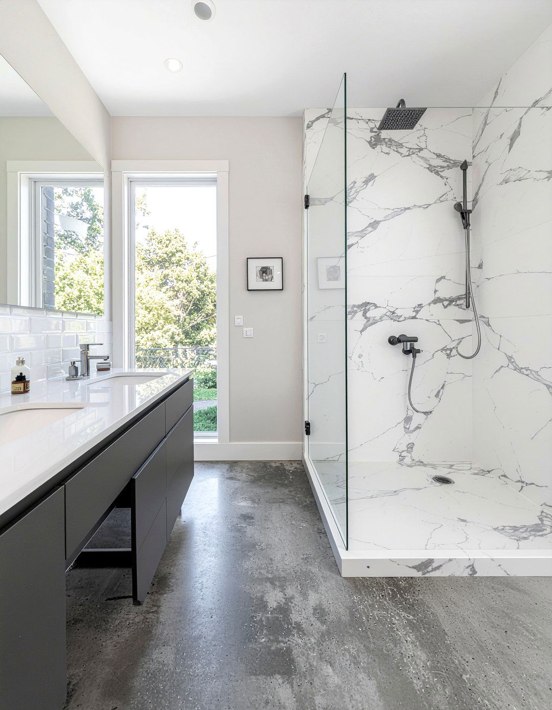 Concrete And Marble Bathroom - 30 bathroom concrete floor ideas