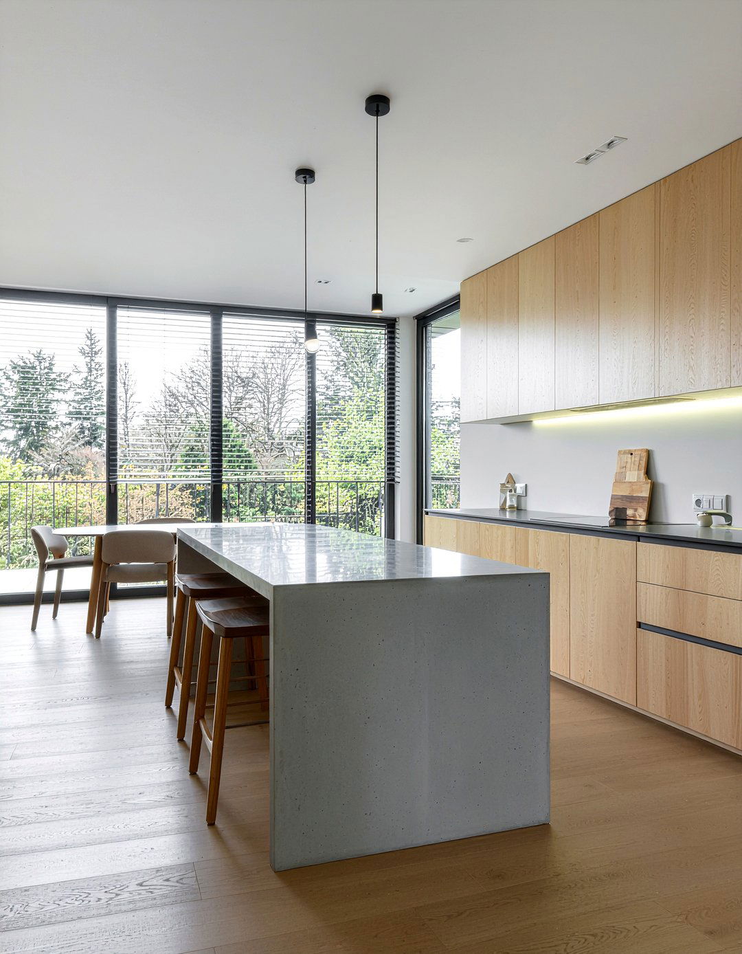 Concrete And Oak Kitchen - 30 kitchen material mixing ideas