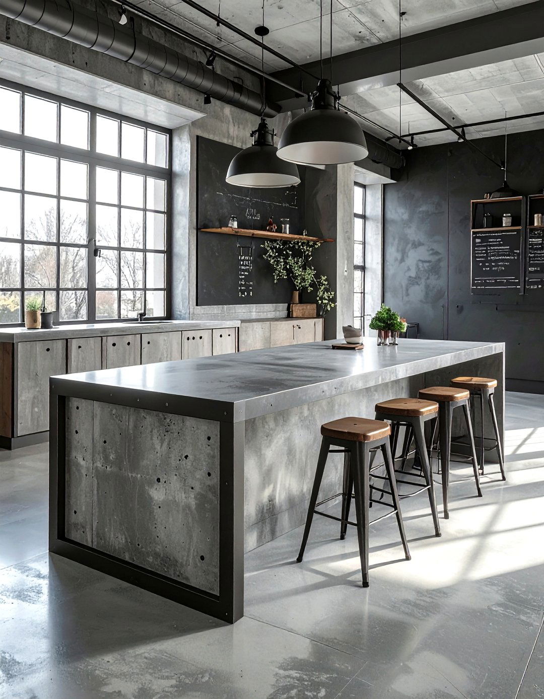 Concrete And Steel Frame Table - 30 concrete dining table ideas