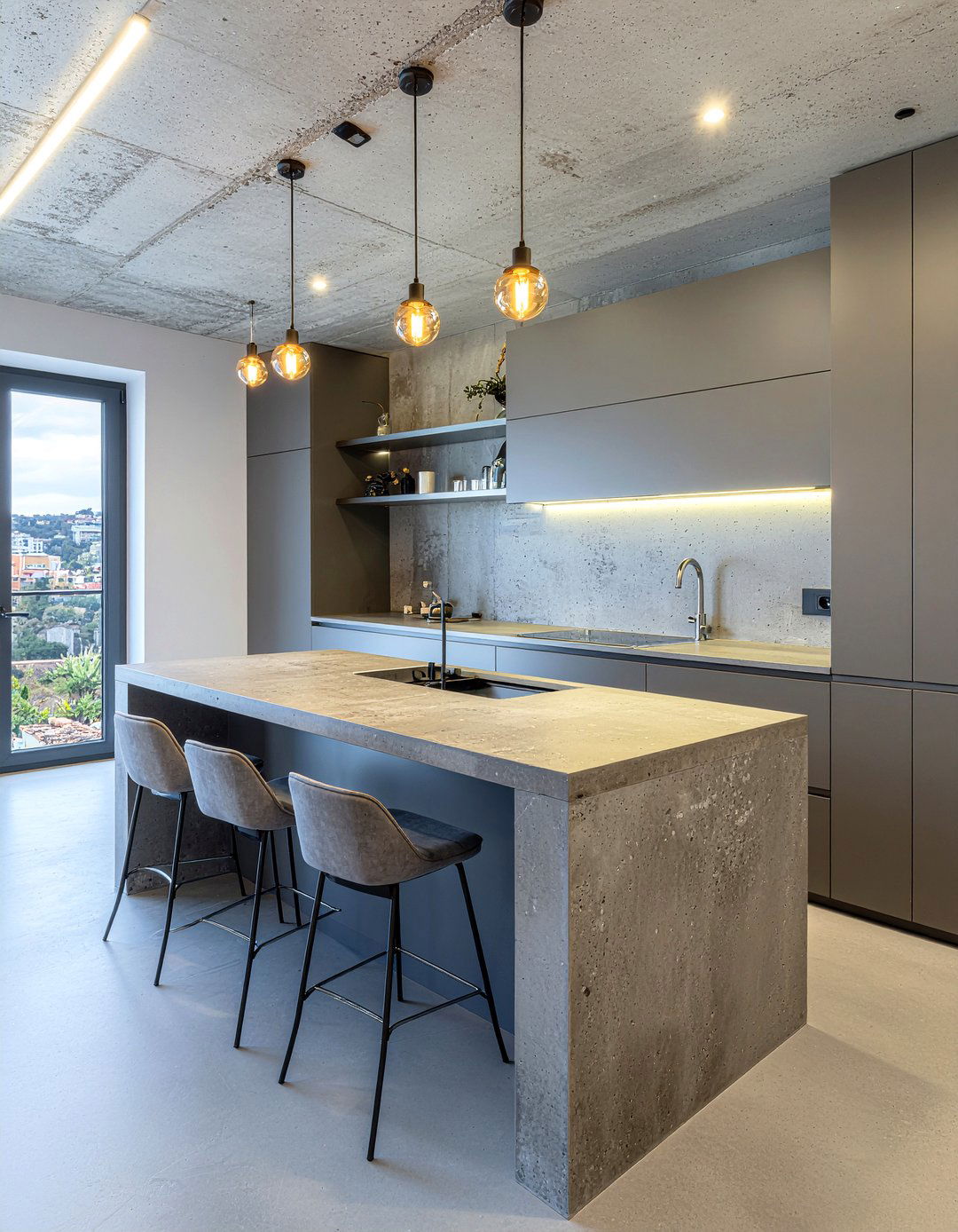 Concrete Backsplash Finish - 30 kitchen backsplash ideas