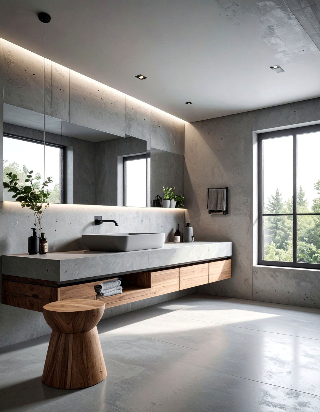 Concrete Bathroom - 30 bathroom room settings