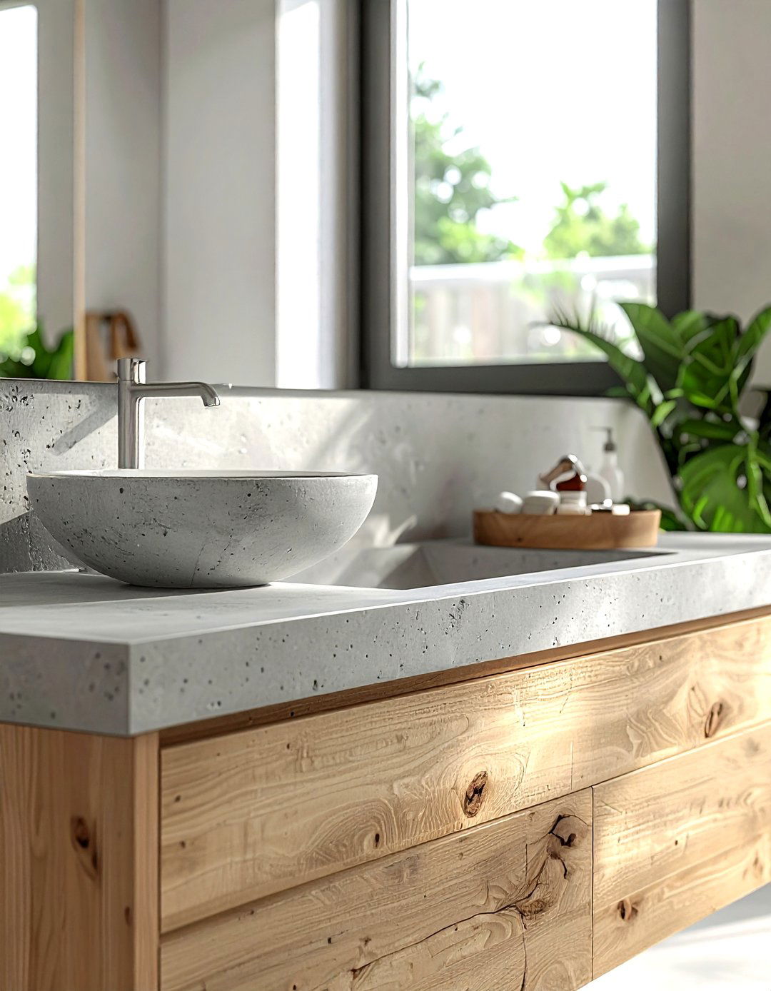 Concrete Bathroom Countertop - 30 rustic bathroom ideas