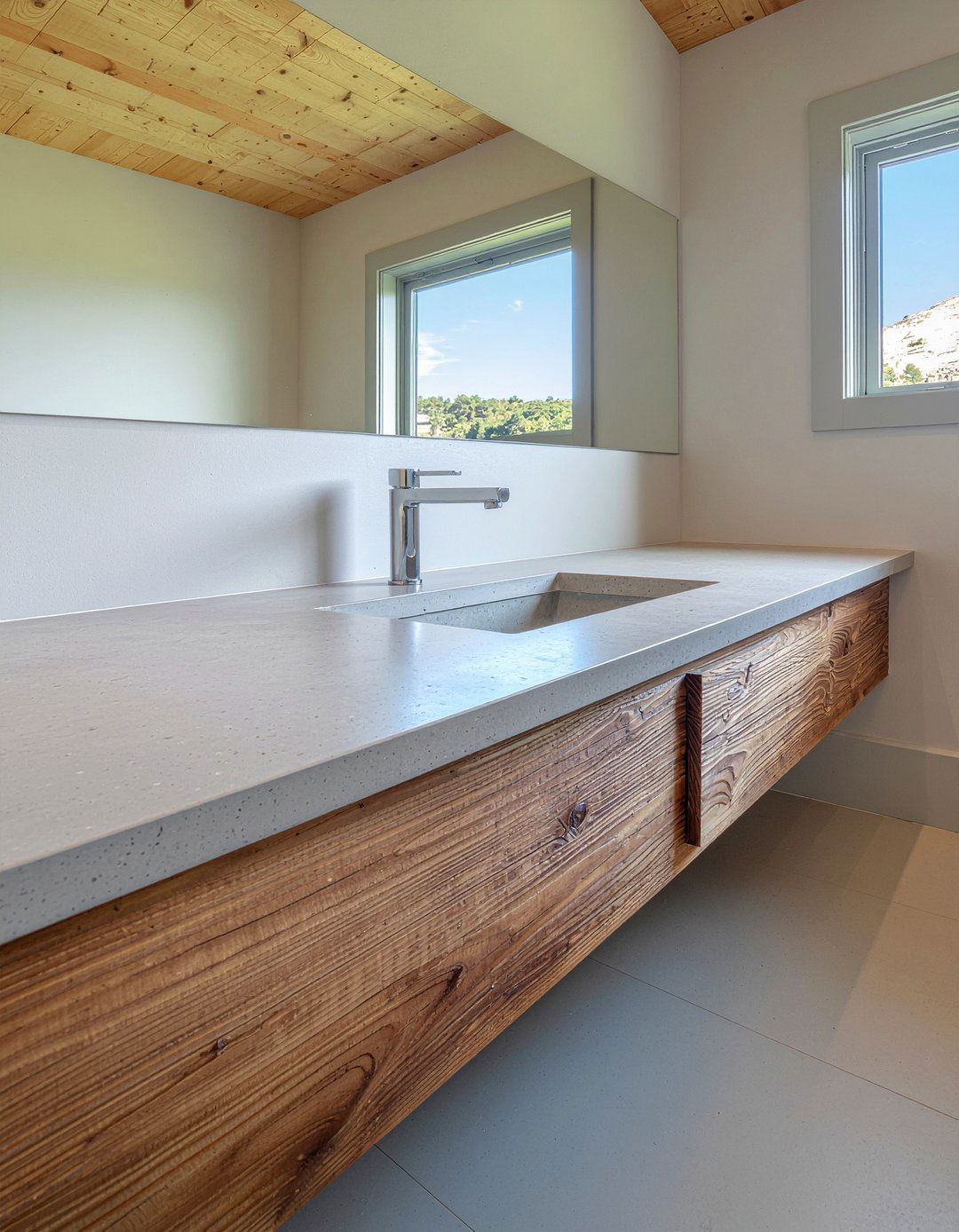 Concrete Bathroom Countertop - 30 lodge bathroom ideas