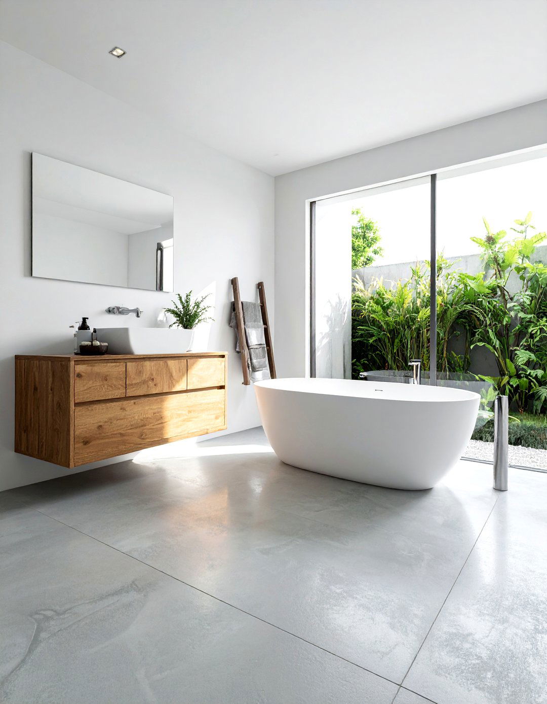 Concrete Bathroom Floor - 30 airy bathroom ideas