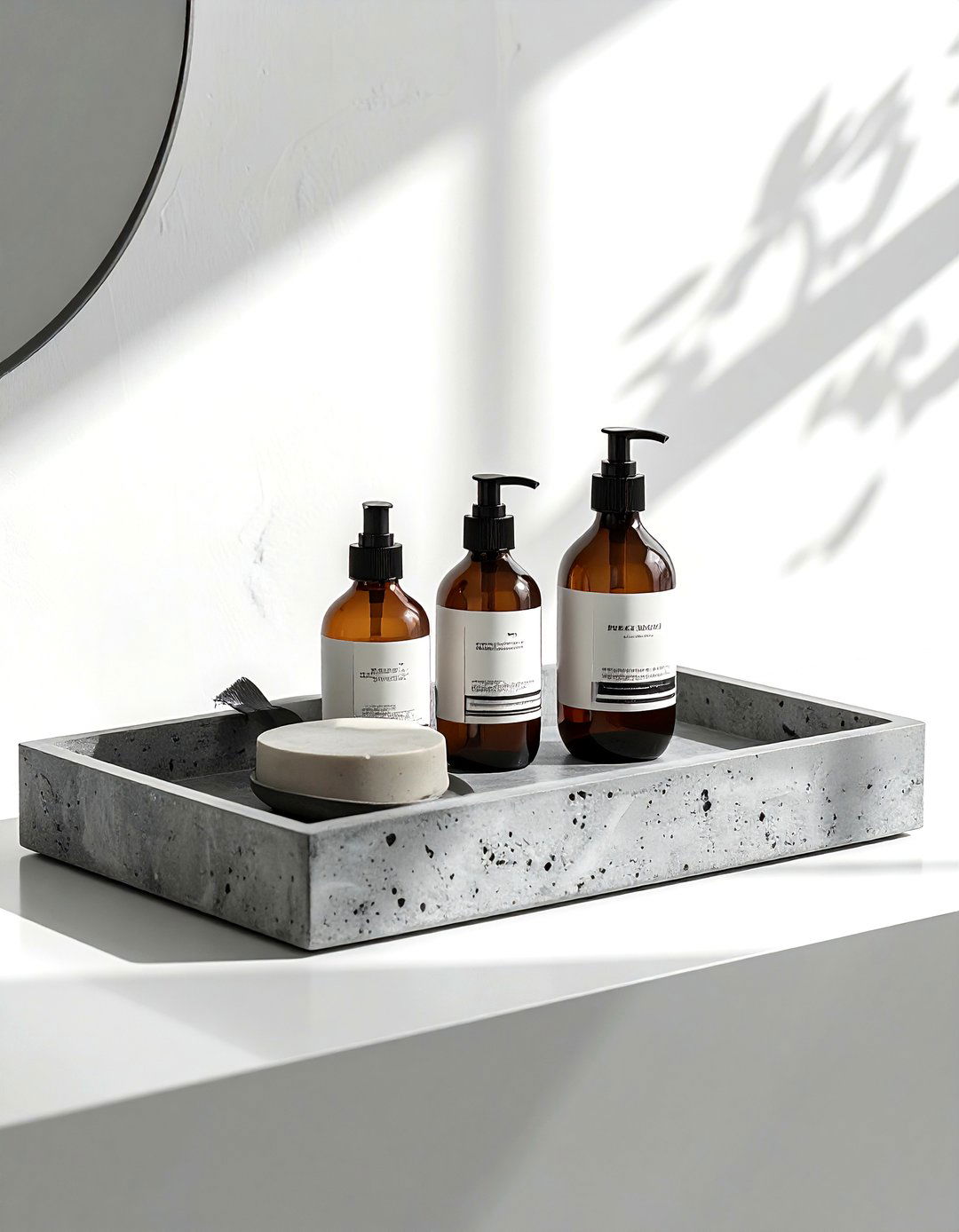 Concrete Bathroom Tray - 30 grey bathroom accessories ideas