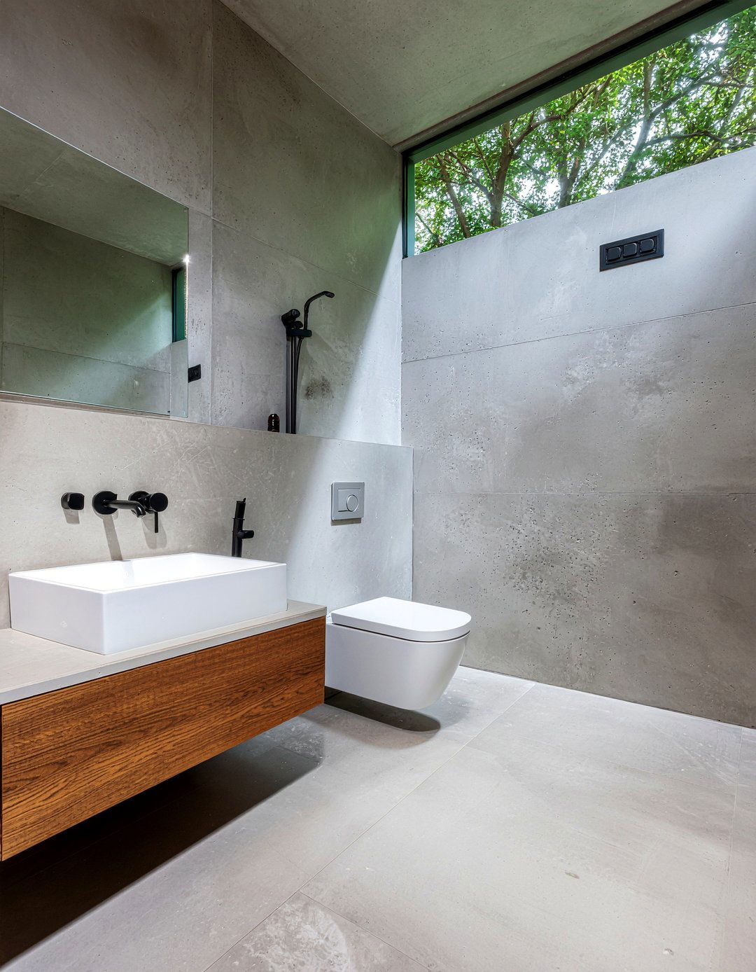 Concrete Bathroom Wall - 30 minimalist bathroom ideas