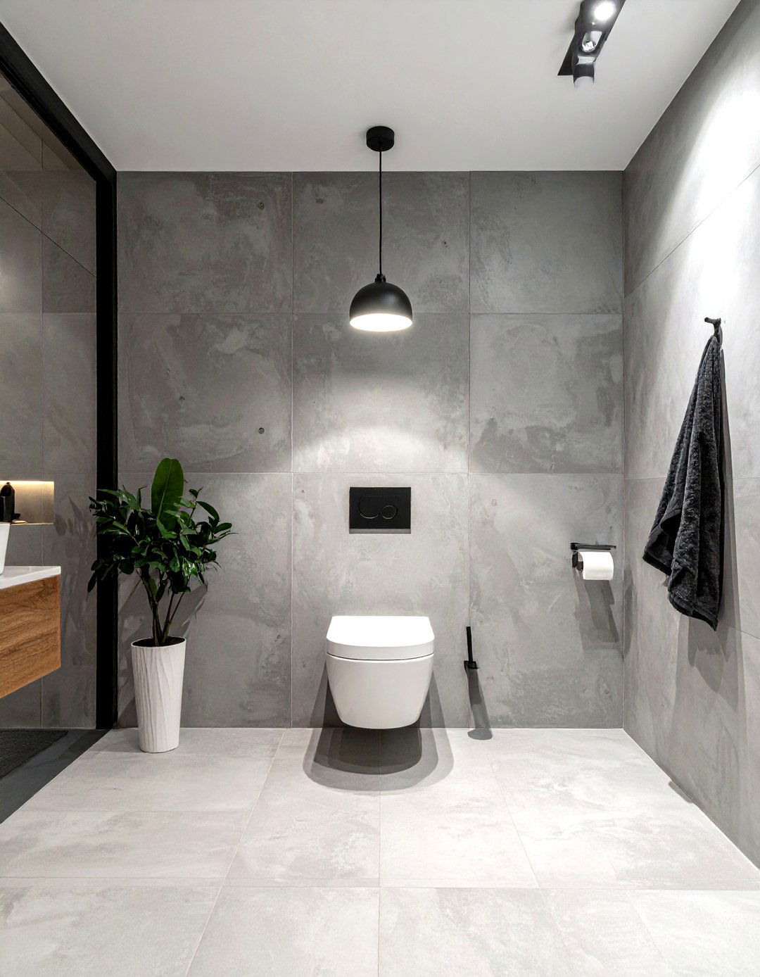 Concrete Bathroom Wall - 30 toilet room ideas