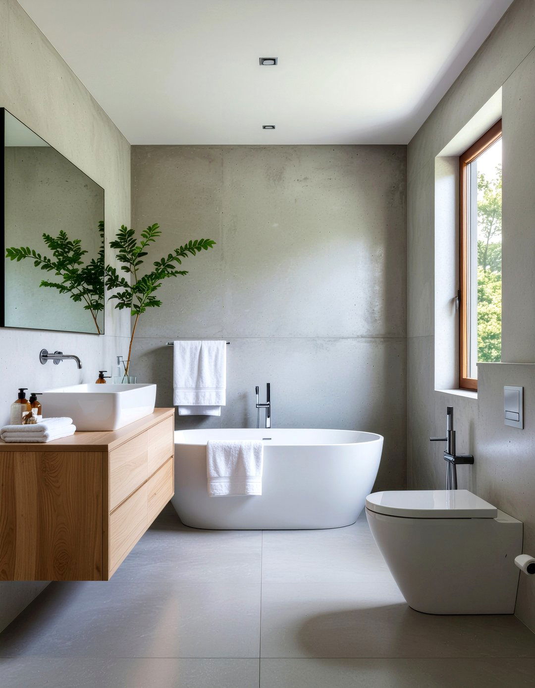 Concrete Bathroom Walls - 30 Scandinavian bathroom ideas
