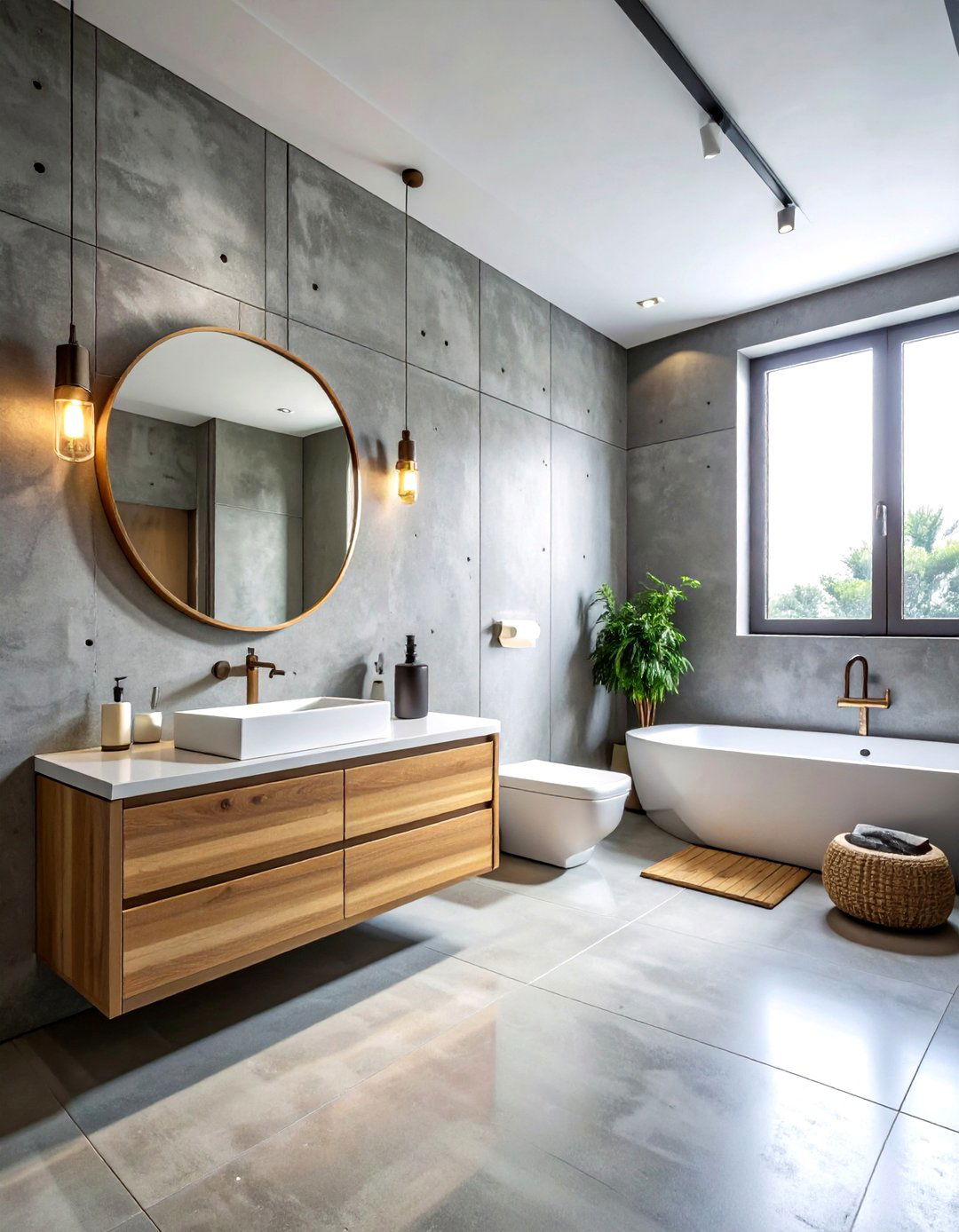 Concrete Bathroom Walls - 30 urban bathroom ideas