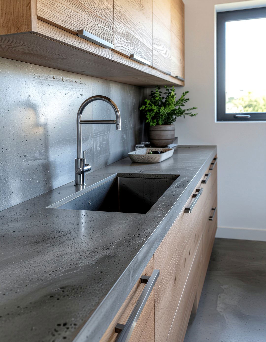 Concrete Countertop - 30 clean-lined kitchen ideas