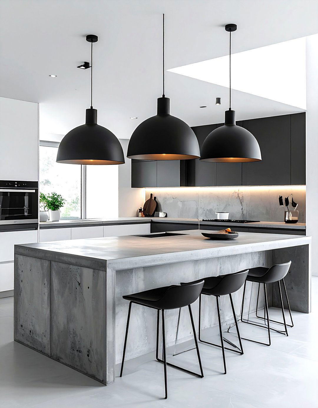 Concrete Countertop Pendant Lighting - 30 concrete countertop kitchen ideas